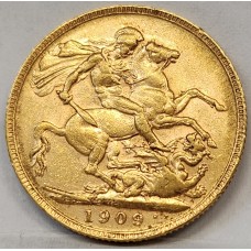 AUSTRALIA 1909 . ONE 1 SOVEREIGN . PERTH . GOLD